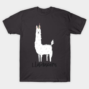 Llamacorn, Funny Llama With Unicorn Horn T Shirt T-Shirt